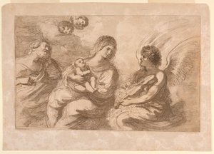 Virgin, Infant, and Joseph with an Angel Playing on a Violin by Francesco Bartolozzi