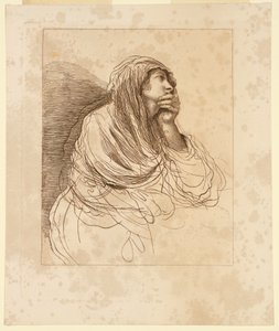 Young Woman in a Thoughtful Attitude by Francesco Bartolozzi