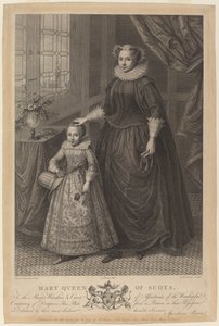 Mary, Queen of Scots by Francesco Bartolozzi after Federico Zuccaro