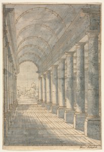 Barrel-Vaulted Arcade Rendered in Perspective