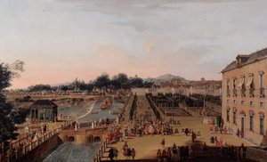 Ferdinand VI and Barbara of Braganza in the Gardens of Aranjuez by Francesco Battaglioli