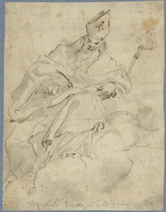 Bishop Sitting on a Cloud, Writing by Francesco Bernardi