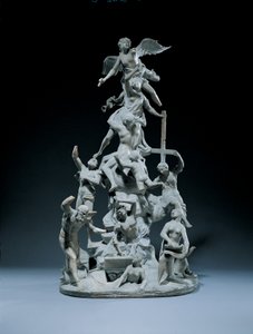 A carved allegorical group representing the Resurrection by Francesco Bertos