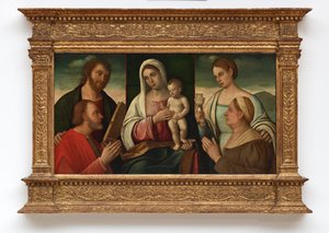 Madonna and Child with Saints and Donors by Francesco Bissolo