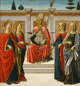 Saint Nicholas and Saints Catherine, Lucy, Margaret and Apollonia by Francesco Botticini