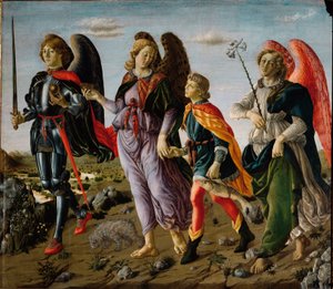 The Three Archangels and Tobit by Francesco Botticini