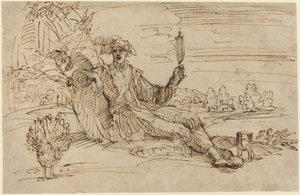 An Elegant Young Man Personifying Vanity by Francesco Brizio