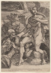 Saint Roch with a Donor by Francesco Brizio, after Parmigianino