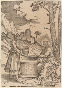Christ and the Woman of Samaria by Francesco Denanto after Girolamo Pennacchi
