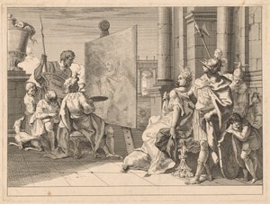Alexander the Great and Campaspe in the Studio of Apelles by Francesco Fontebasso