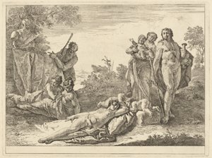 Nine Figures around a Herm of Pan by Francesco Fontebasso