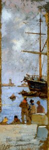 View of Port of Livorno by Francesco Gioli