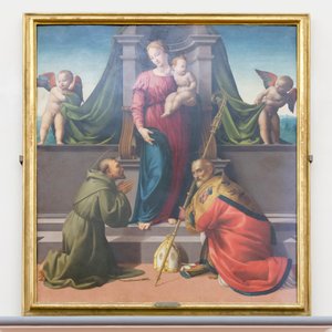 Madonna and Child with Saint Francis and Zenobius by Francesco Granacci