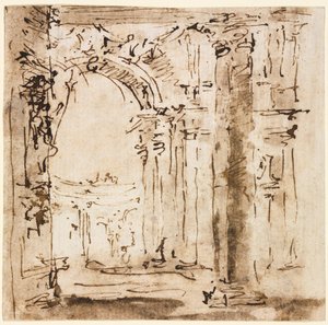 Pair of Drawings: Sketch of the Labyrinth of the Villa Pisani and Piazza San Marco with Doges