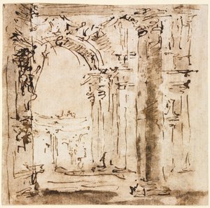 Pair of Drawings: Sketch of the Labyrinth of the Villa Pisani and Piazza San Marco, 1773-1778 by Francesco Guardi