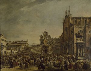Pope Pius VI Blessing the Multitude on the Campo SS. Giovanni and Paolo by Francesco Guardi