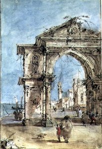 Triumphal Arch on the Embankment by Francesco Guardi