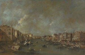 View of the Grand Canal from the Ponte di Rialto, after 1775 by Francesco Guardi