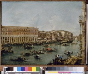 View of the Grand Canal with the Fabbriche Nuove di Rialto by Francesco Guardi
