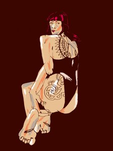 Tattooed Woman Looking Back by Francesco Gulina