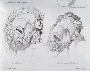 Heads of Laocoon and Centaur Moriente by Canova by Francesco Hayez