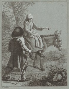 Boy and Girl with a Donkey by Francesco Londonio