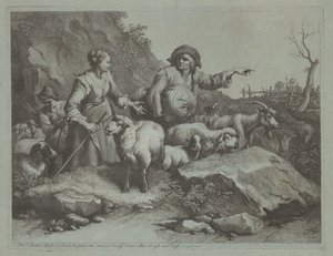 Peasant Man with a Sack and Two Shepherdesses by Francesco Londonio