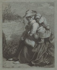 Seated Peasant Woman with Sleeping Child by Francesco Londonio