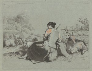 Seated Shepherdess by Francesco Londonio
