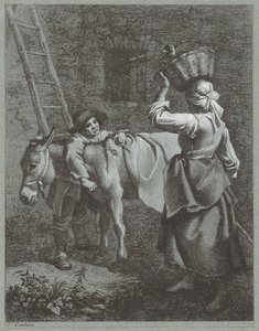 Shepherd Boy Speaking to a Farm Girl by Francesco Londonio