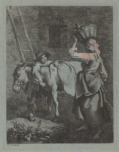 Shepherd Speaking to a Peasant Woman by Francesco Londonio