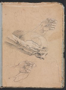Verona Sketchbook: Study of Hands and Skull (detail)