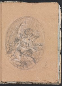 Verona Sketchbook: Figure with child in roundel (page 67) by Francesco Lorenzi
