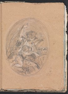 Verona Sketchbook: Figure with child in roundel page 67 by Francesco Lorenzi