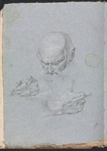 Verona Sketchbook: Head of a Man with Hands (page 8)