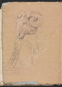 Verona Sketchbook: Rams head page12, 1760 by Francesco Lorenzi