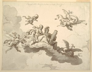 Design for a Painted Ceiling: Triumph of Meekness and Strength by Francesco Manno