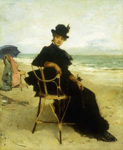 A Lady Seated on a Veranda