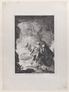 Saint Paul the Hermit and Saint Anthony Abbot conversing in a landscape, after Piero di Cosimo by Francesco Novelli