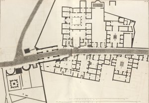 Large plan of the entrance of the town of Pompeii, and its surrounding buildings, 1804