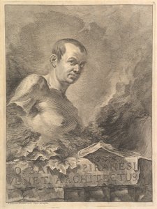 Portrait of G.B. Piranesi in Imitation of an Antique Bust, from Opere Varie di Architettura by Francesco Polanzani