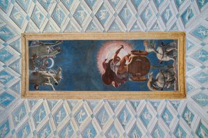 Chamber of the Sun and the Moon: the chariots of the Sun and of the Moon driven by Diana and Apollo by Francesco Primaticcio