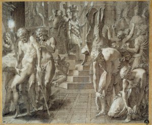 The Persepolis Masquerade. Drawing by Francesco Primaticcio known as The Primatice (1504-1570) by Francesco Primaticcio