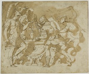 Camillus Attacking Brennus by Francesco Salviati