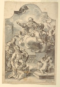 A Votive Image of a Boy Presented by his Parents to St. Nicholas of Bari by Francesco Saverio Mergolo