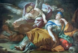 Hagar and Ishmael in the Desert Comforted by an Angel