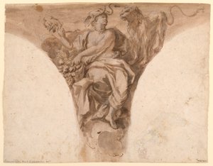 Africa, Design for a Pendentive in the Baptismal Vestibule of St. Peter’s, Rome by Francesco Trevisani