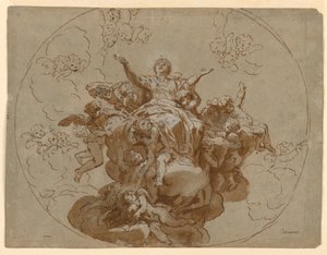 Design for a Ceiling with the Ascension of the Virgin by Francesco Trevisani