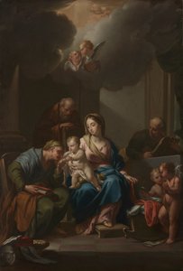 Presentation Sketch for The Holy Family with Saints Anne, Joachim, and John the Baptist by Francesco Trevisani