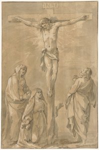 Christ on the Cross, with Mary, Catherine of Siena, and John